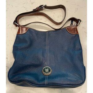 DOONEY AND BOURKE Leather Navy Vintage Hobo Crossbody Purse Zipper Top